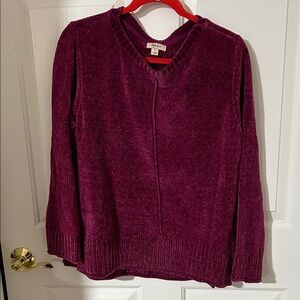 Style&Co Women's Magenta velour Sweater